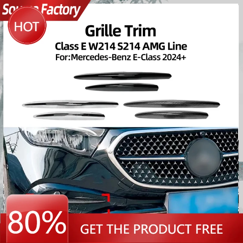 

Гоночные грили, горячий автомобиль для Mercedes Benz E-Class W214 S214 2024+ AMG Line, передний бампер, ветровой нож, решетка, декоративная полоса S