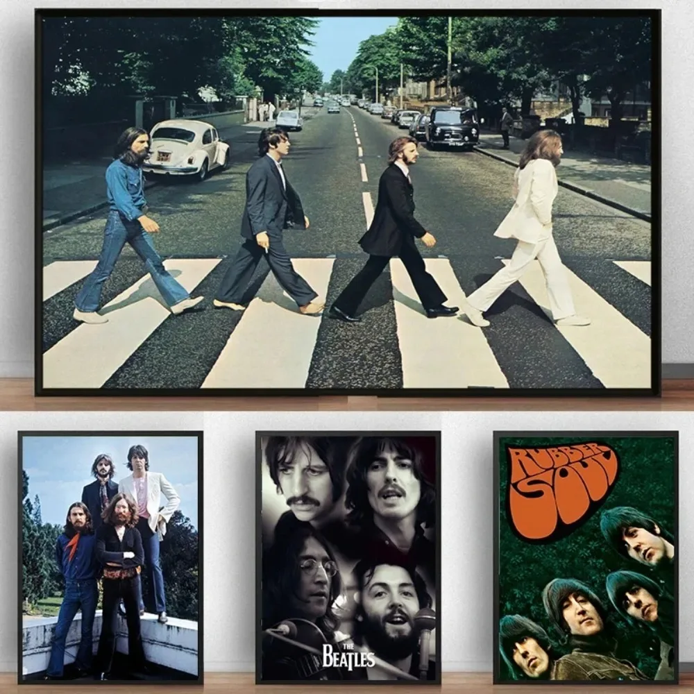 Band B-Beatles Photos Posters Wall Art Picture Canvas Paintings Famous Abbey Road Print for Living Room Home Decor