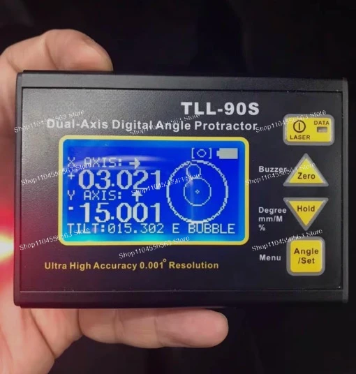 

Ultra High Precision Dual Axis Digital Laser Inclinometer TLL-90S with LCD Display 0.005 Accuracy for Engineering Leveling