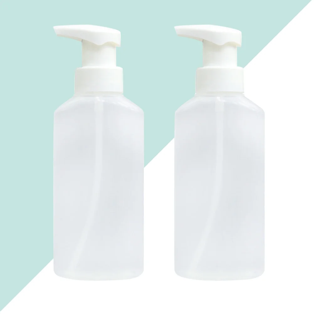 1 Set 2pcs Plastic Empty Bottle Mousse Bubble Bottle Squeeze Bottle Portable Soap Dispenser Bottles (Transparent)