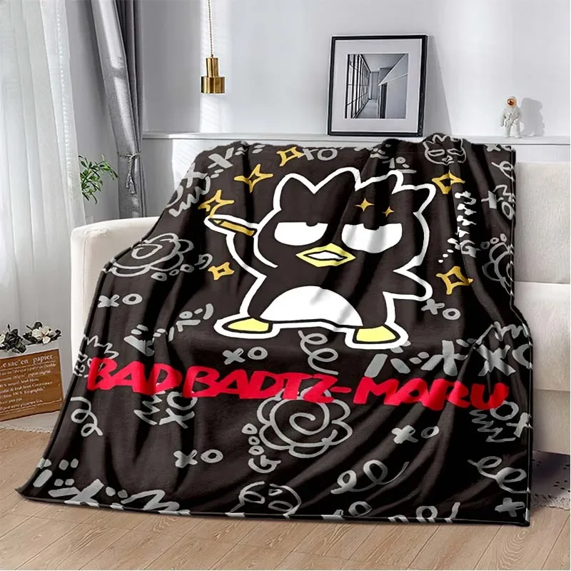 Sanrio Bad Badtz Maru Icon Pattern Soft Blanket Fluffy Children and Adults  Sofa Plush Bedspread Throw Blanket for Sofa Bed Gift