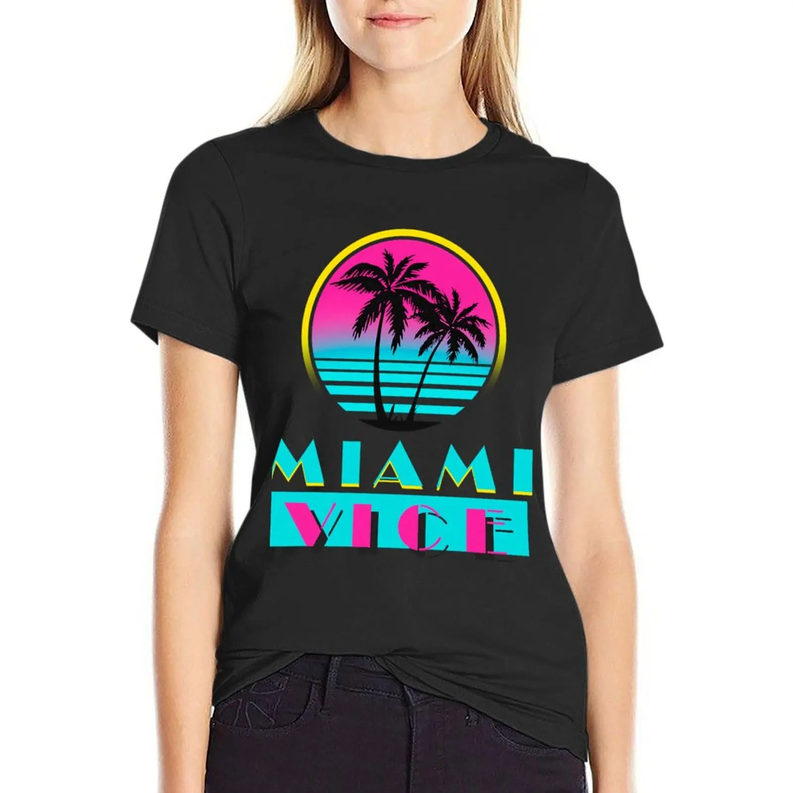 

Miami Vice Racerback\t T-Shirt graphics new edition vintage womans clothing