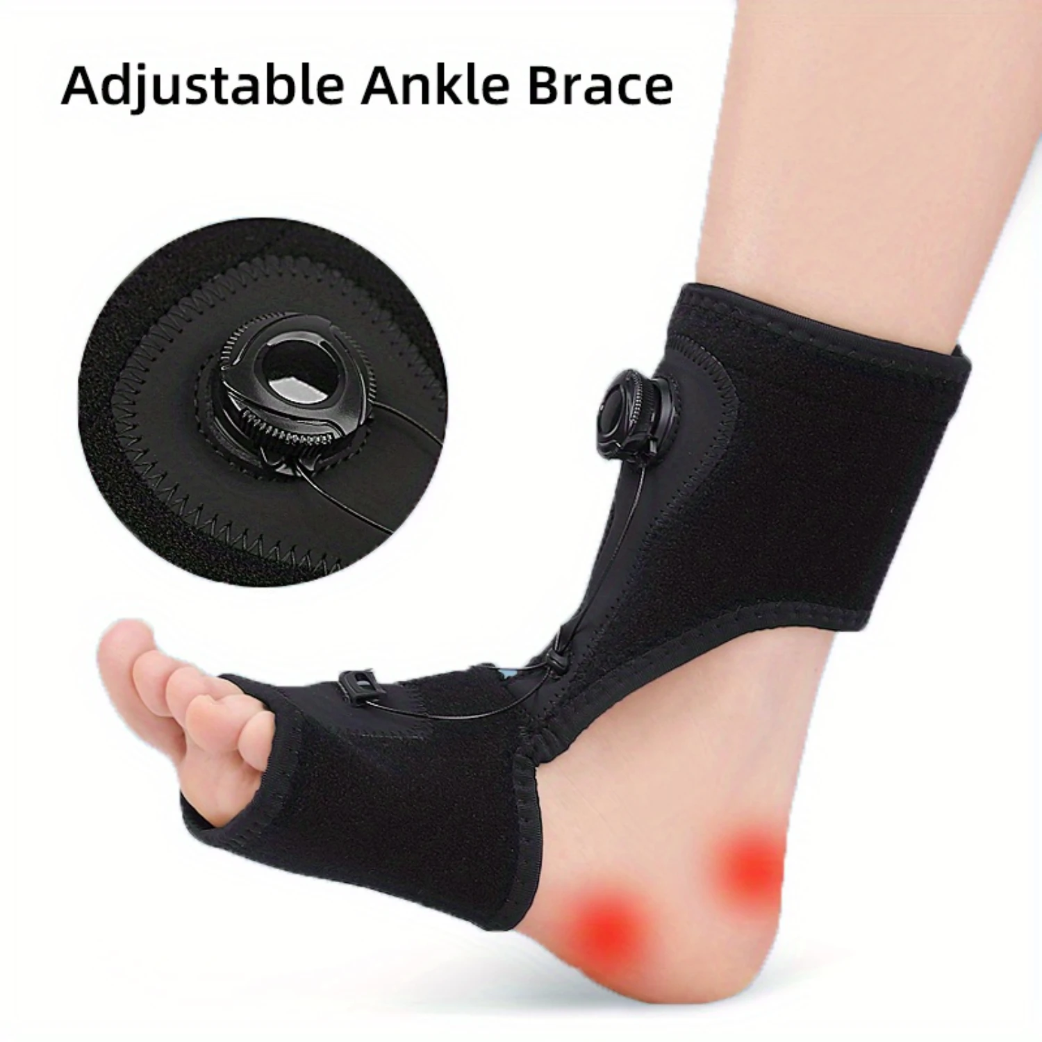 Ankle Support Brace With Adjustable Compression For Correcting Foot Pronation And Supination, Providing Support And Stability Wi