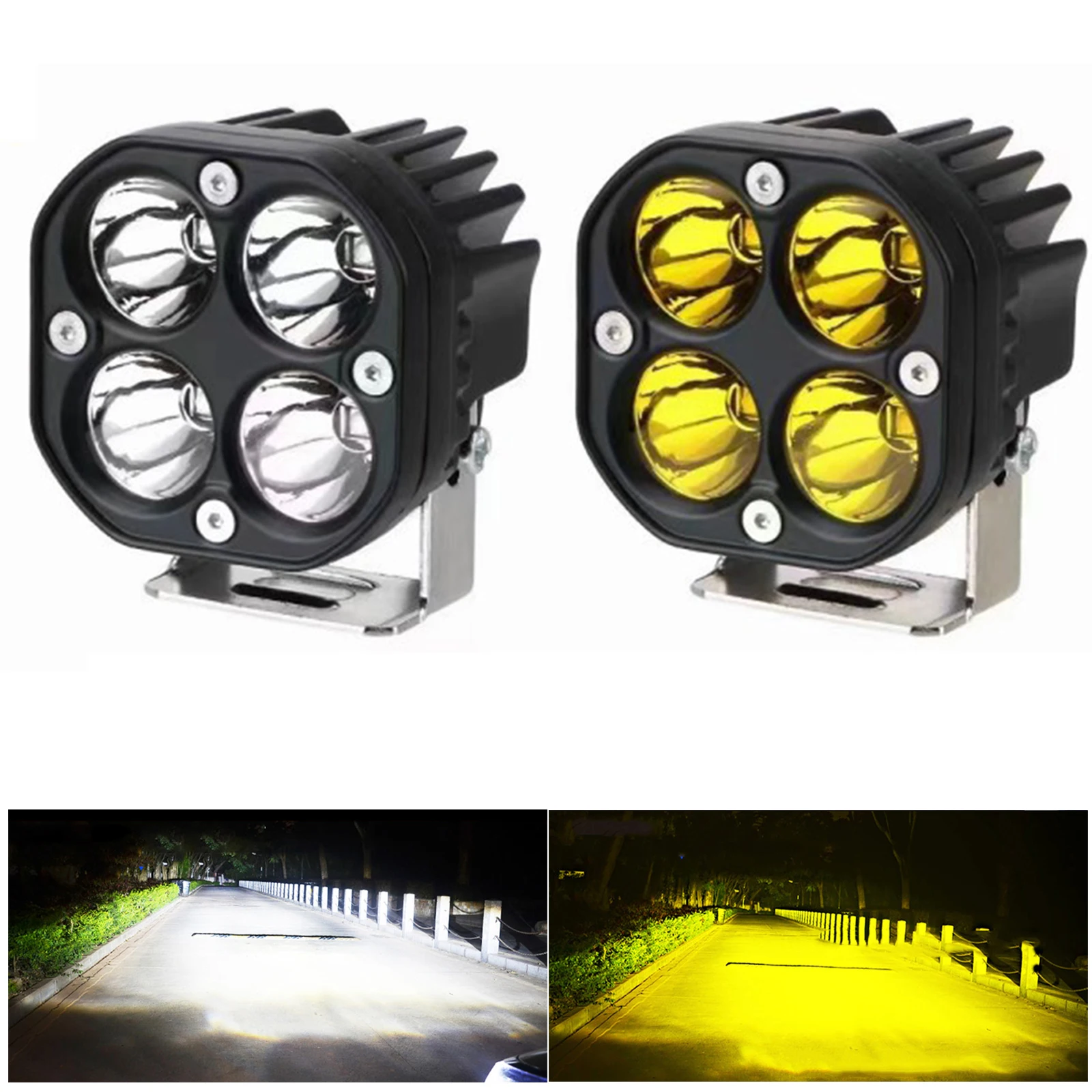 

3inch 40W LED Work Lights Driving Spotlight Motorcycle Yellow/White Fog Lights For Car Pickup Truck 4x4 Tractor Off Road 12V 24V