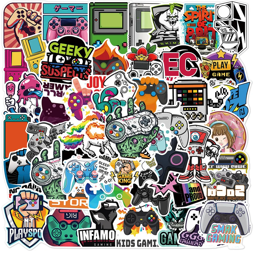 

10/30/50pcs Classic Cool GamePad Cartoon Stickers DIY Computer Skateboard Suitcase Car Vintage Joystick Graffiti Decals Sticker