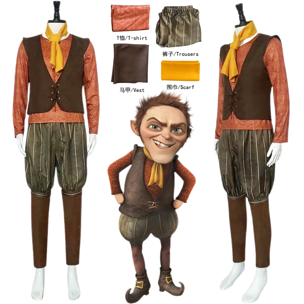 

Shrek Cosplay Costume Movie Rumpelstiltskin Anime Monster 4 King Dwarf Captain Play Uniform Halloween Party Cos Outfits Men Boys
