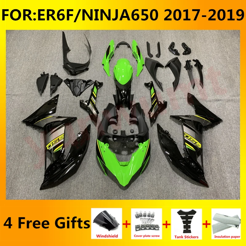 

NEW ABS Motorcycle Fairings kit fit for ER-6F ER6F ninja650 EX 650 NINJA 650 2017 2018 2019 bodywork fairing kit set green black