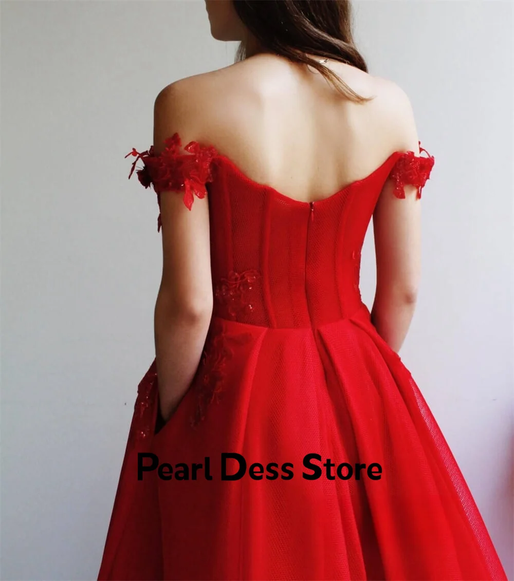 Line A Women\'s Elegant Dresses for Parties 2024 Red Wedding Dress Es Strapless Floral Lace Special Occasion Dresses Ball Gowns