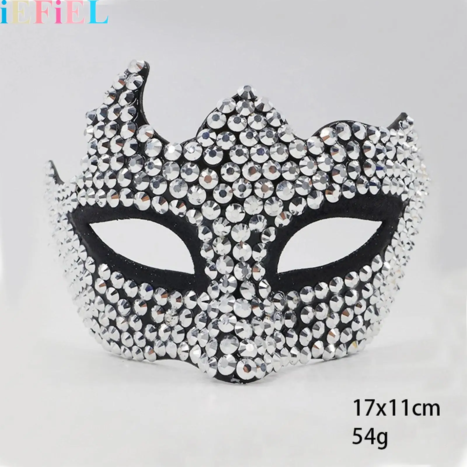 

Masquerade Half-face Mask Rhinestone-embellished Eagle-beak Fashion Eye Mask for Vintage Venetian Halloween Dance Party