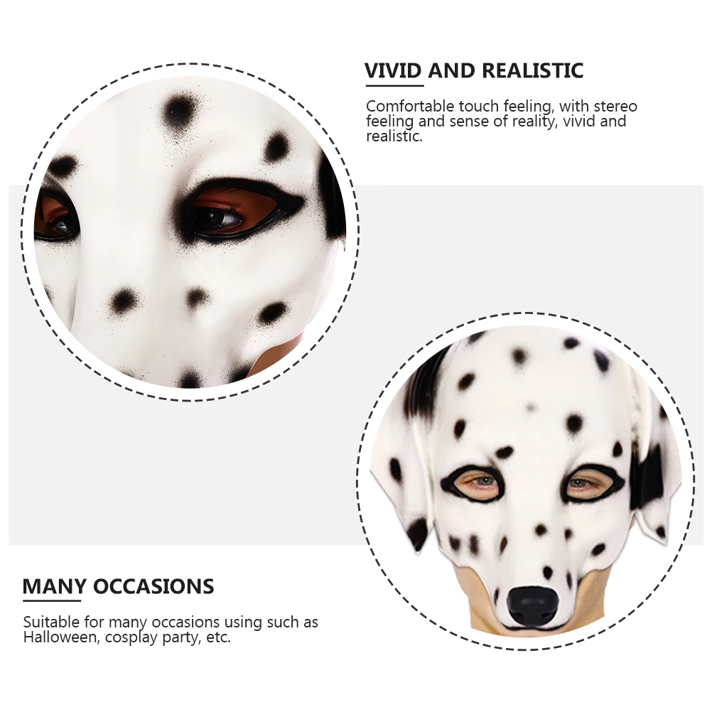 

Dalmatian Mask Unisex Adults Animal Headgear Halloween Cosplay Party Costume Toy Role Play Accessories