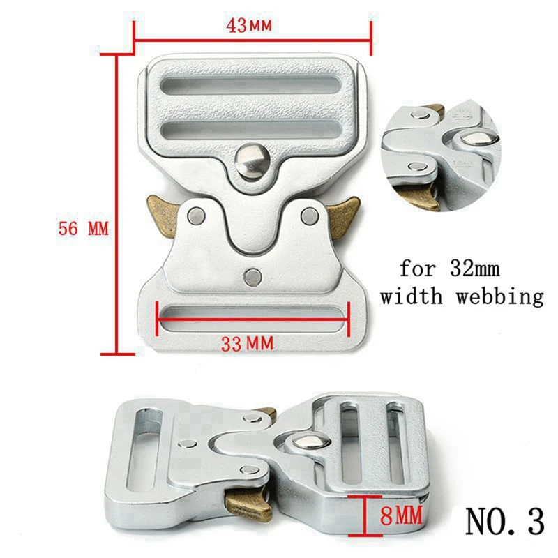 25/32/38/50/52mm Taktische Gürtelschnalle Schnellverschluss Zubehör Metall-Verschluss für Herrengürtel Taschen Ersatzschnalle DIY Gürtel Tasche