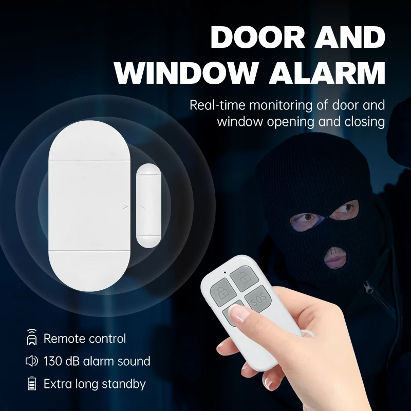 130DB Door Window Entry alarm Wireless Remote Control Door Sensor Alarm Host Burglar Security Alarm System Home Protection Kit