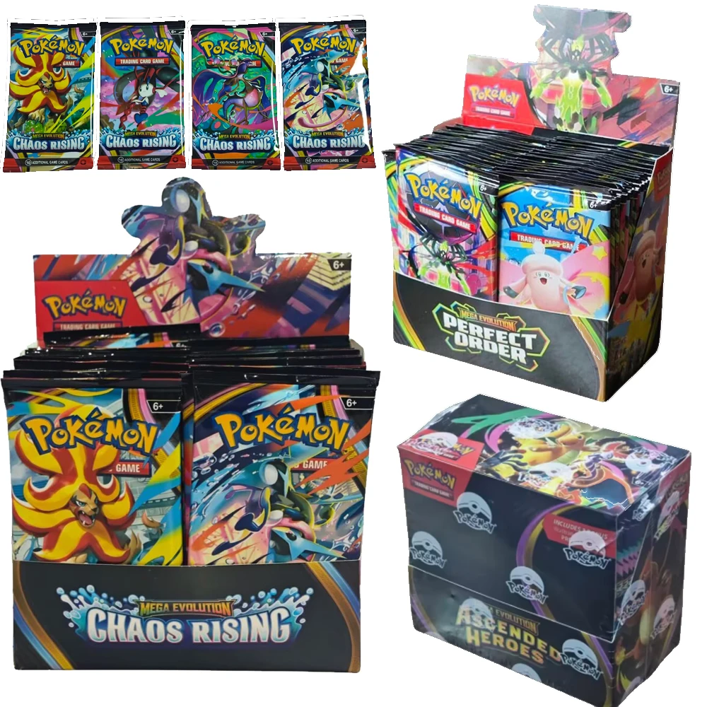 Pokemon TCG Booster Pack Mega Evolution CHAOS RISINC Englische Version Karten pro Packung Seltene Sammelkarten für Sammlung und Geschenk