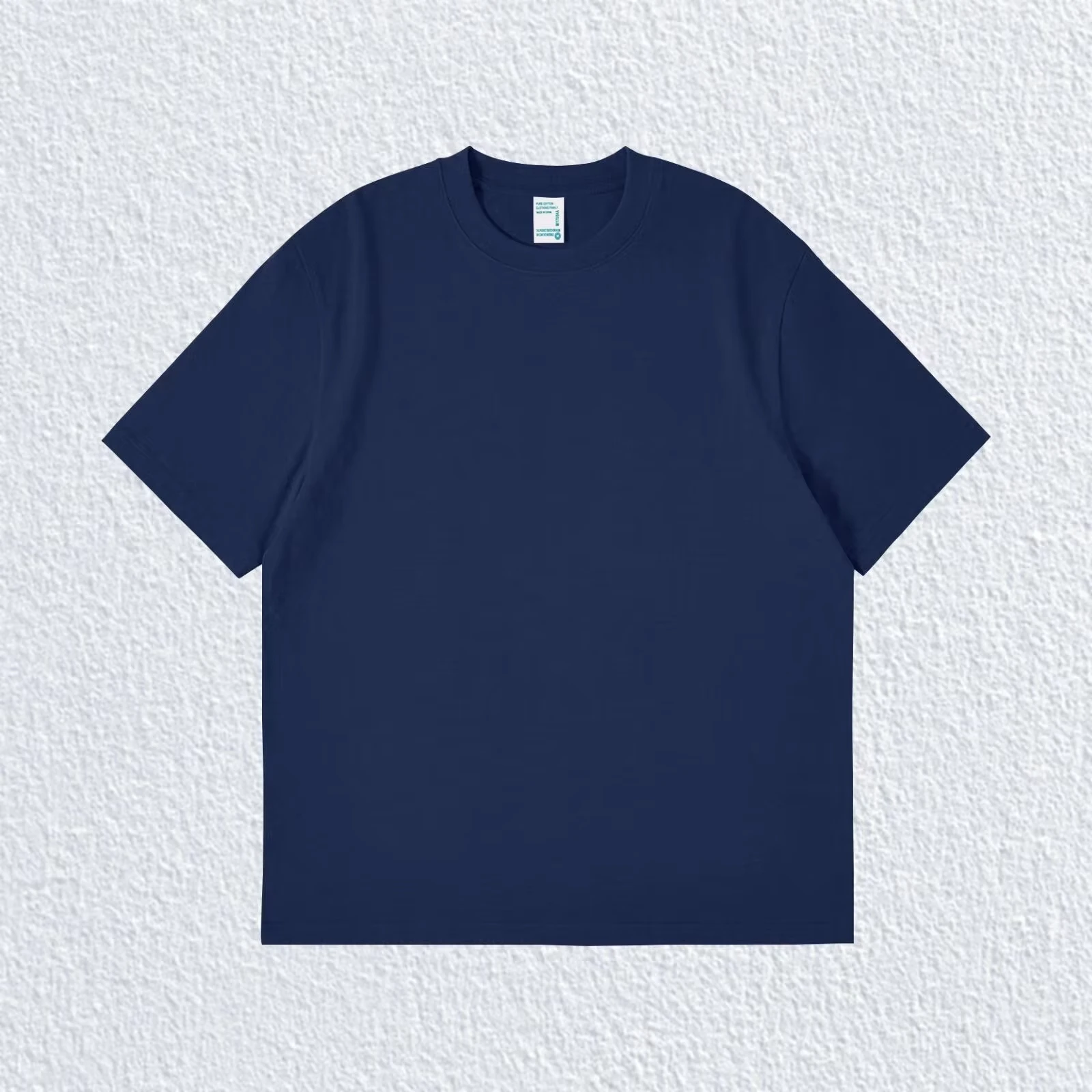 Einfarbiges Weißes Schweres Baumwoll-T-Shirt Unisex Oversize Lässiger Hip-Hop Streetwear Sommer Kurzarm-Oberteil – Detail 10