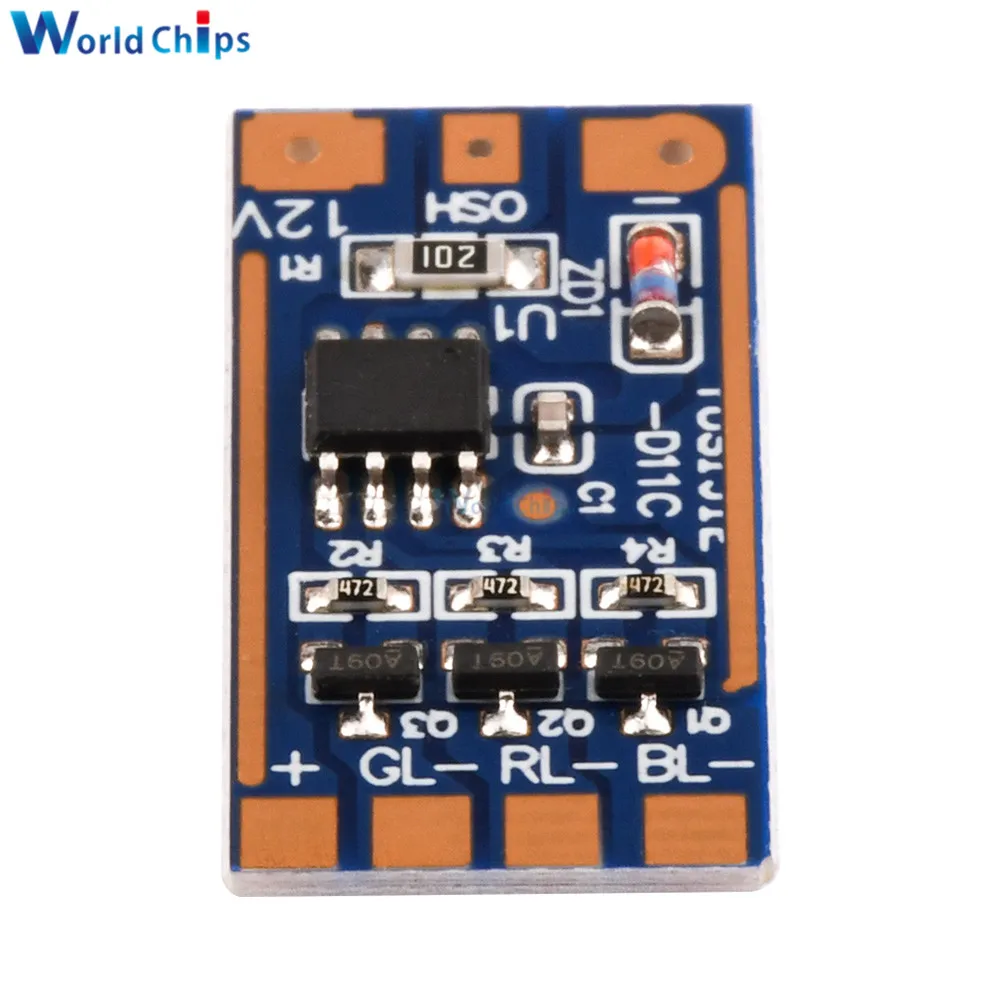 DC 5-12V RGB Module Multiple Modes Button Switching Phantom Light High Current Drive Circuit Board 2A Flashing Light Module