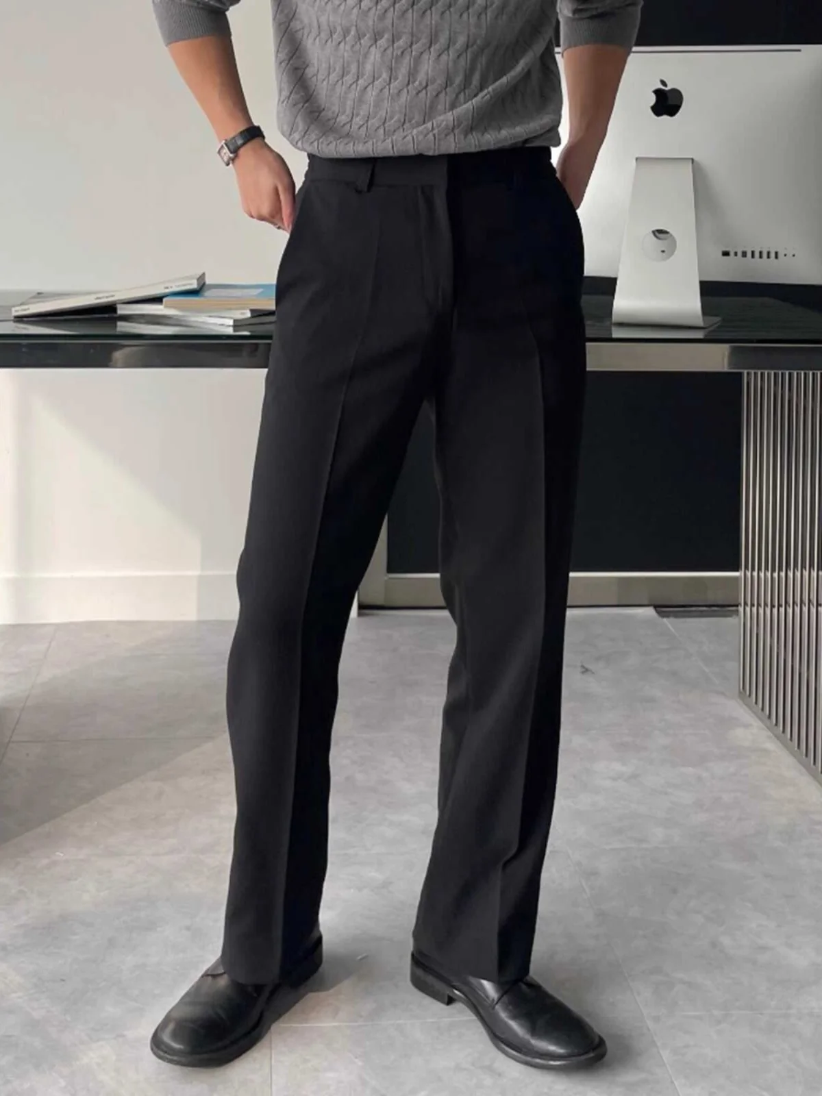 

Bla Straight Leg Casual Men's Pants Slim Fit Spring Autumn New Sle Busin High Sense Loose Profional Suit Pants