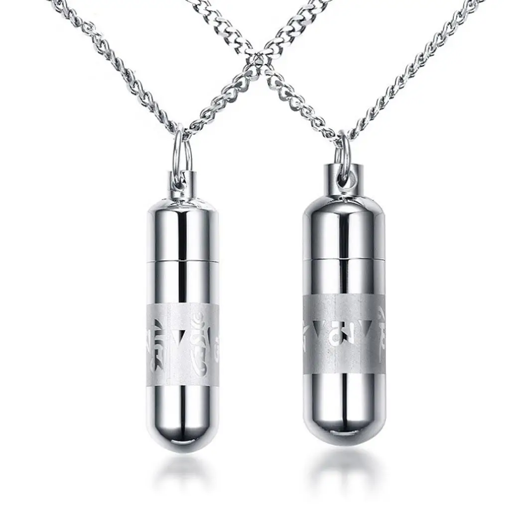 Memorial Urn สร้อยคอ Keepsake จี้ Cremation Ash Funeral คู่