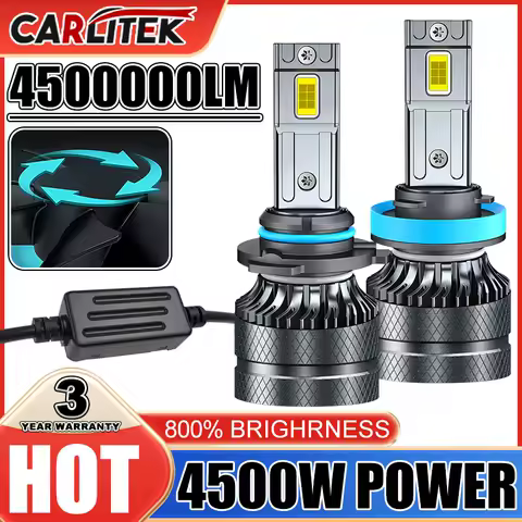 4500W 4500000LM Canbus H4 H7 H1 LED H8 H9 H11 9005 9006 9012 HB3 HB4 Car LED Headlight Auto Fog Lamp LED Bulb 6000K 12V 12pc CSP
