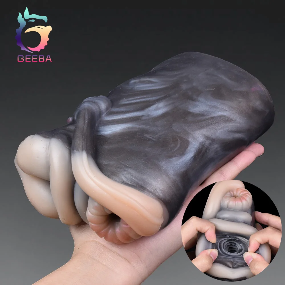 GEEBA Peso netto 755g Tazza per aereo giraffa animale super realistica per uomo 18 + Masturbatore maschile in silicone a doppio canale Figa tascabile