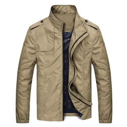 Autumn Men's Bomber Jackets Man Sports Thin Waterproof Windbreaker Coats Causal Men Stand Collar Business Trench Jacket Clothing