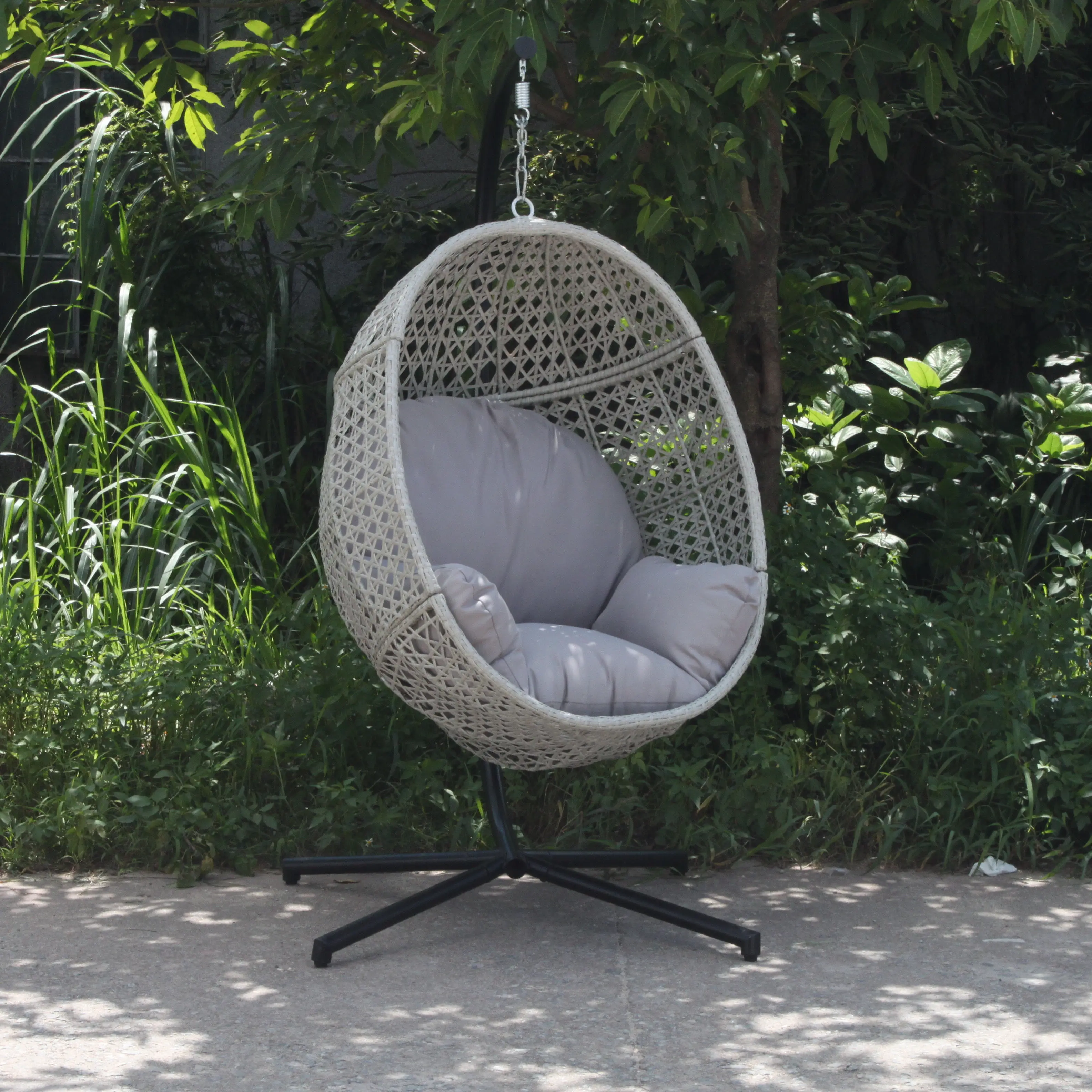 xx-Metal Cane Basket Rattan Hammock Swing Chair Patio Wicker Egg Outdoor Hang Chair for Dining Balcony Garden Furniture