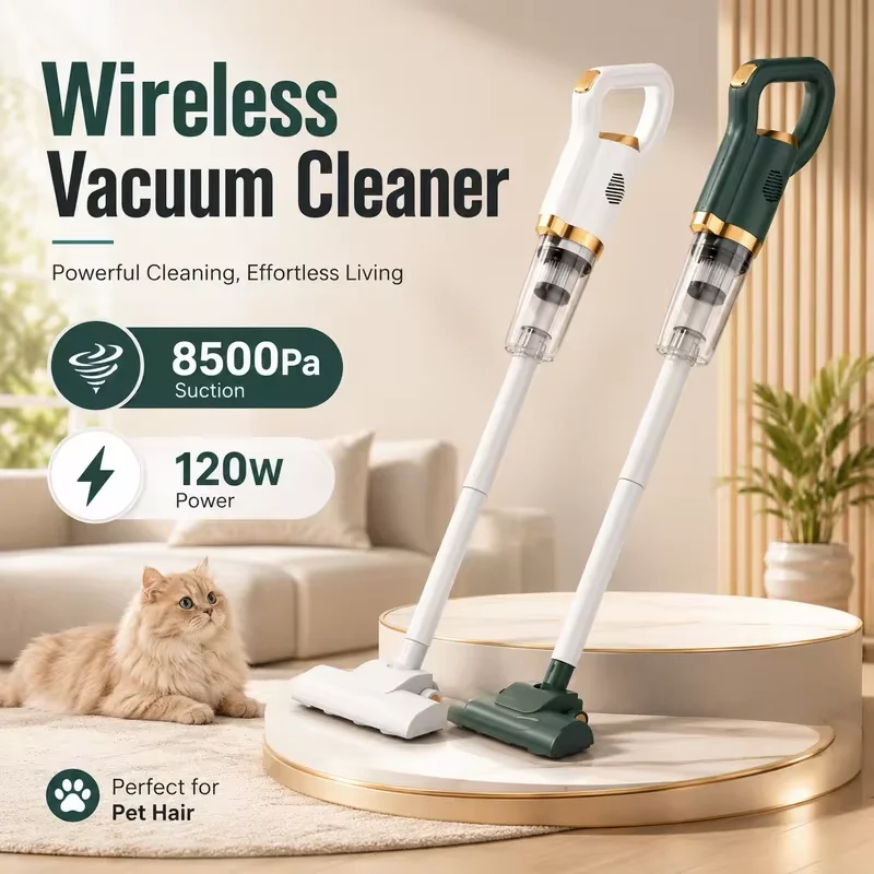 Multifunctional Handheld Vacuum Cleaner Wireless Strong Suction Floor Brush Home and Car Use Cordless Cleaning Robot