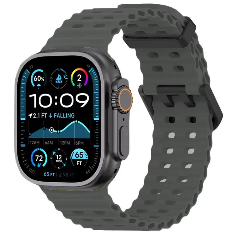 Ocean Silikonarmband für Apple Watch Band Ultra 4/3/2/1 49mm Serie 12 11 10 46mm Komfortables Armband IWatch 9 8 7 6 5 4 SE 45/44mm – Detail 24