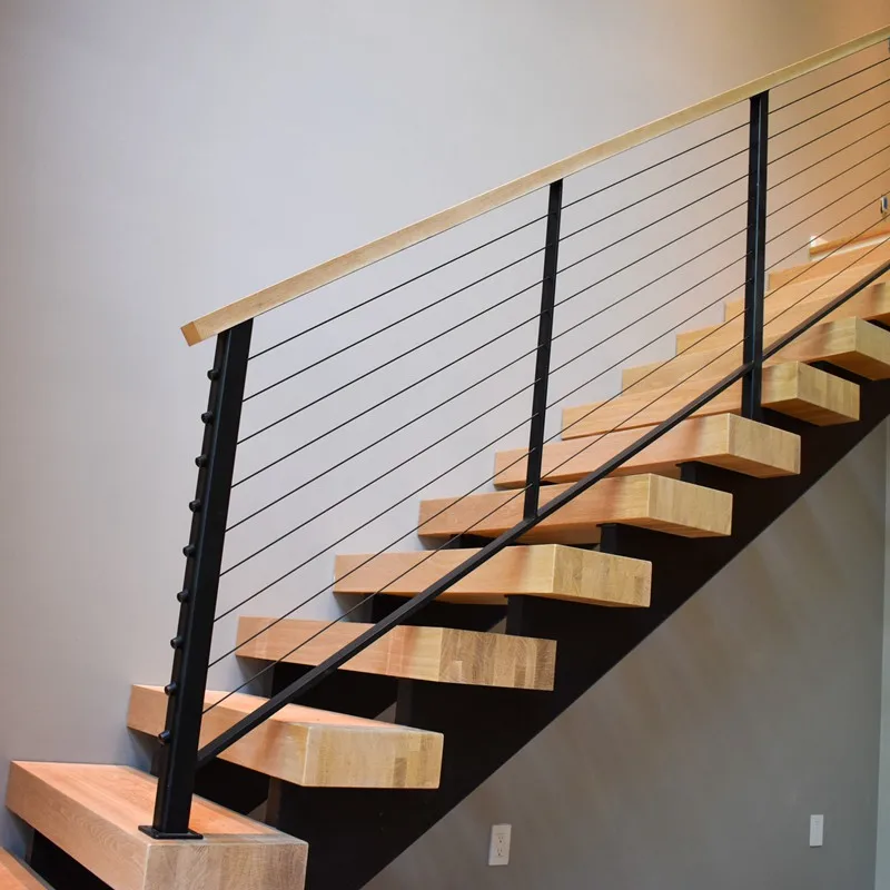 맞춤형 스테인리스 스틸 빔 계단 대리석 유리 원목 계단 디딤판 시스템 LED 실내 주택 모노 스트레이트
