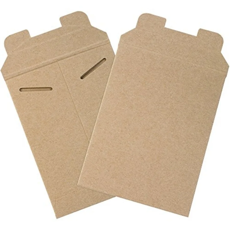 

Rigid Mailers 6" x 8" 100-Pack - Kraft Mailer Envelopes for Photos Trading Cards Small Prints - Stay Flat