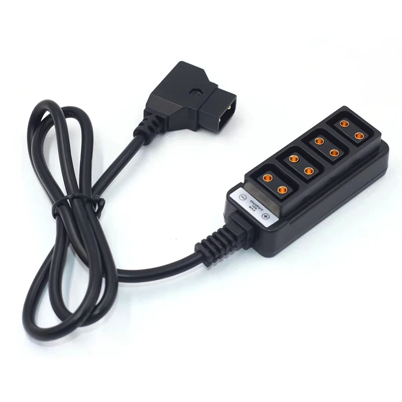 

1PCS Round long line D-Tap Male to 4-Port P-Tap Female Camera power Supply Distributor DTAP fourway splitter