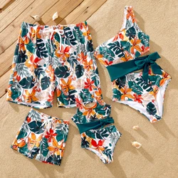 PatPat Tropical Family Swimwear Set - 2 Pieces Unisex Casual Plants and Floral