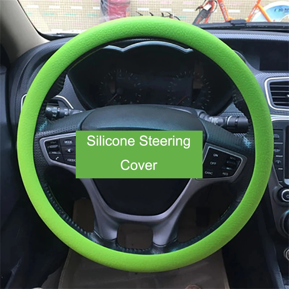 Car Silicone Steering Wheel Cover Summer Anti-slip grip Elastic Glove Universal Texture Soft Steering Wheel Cover Auto DIY tools