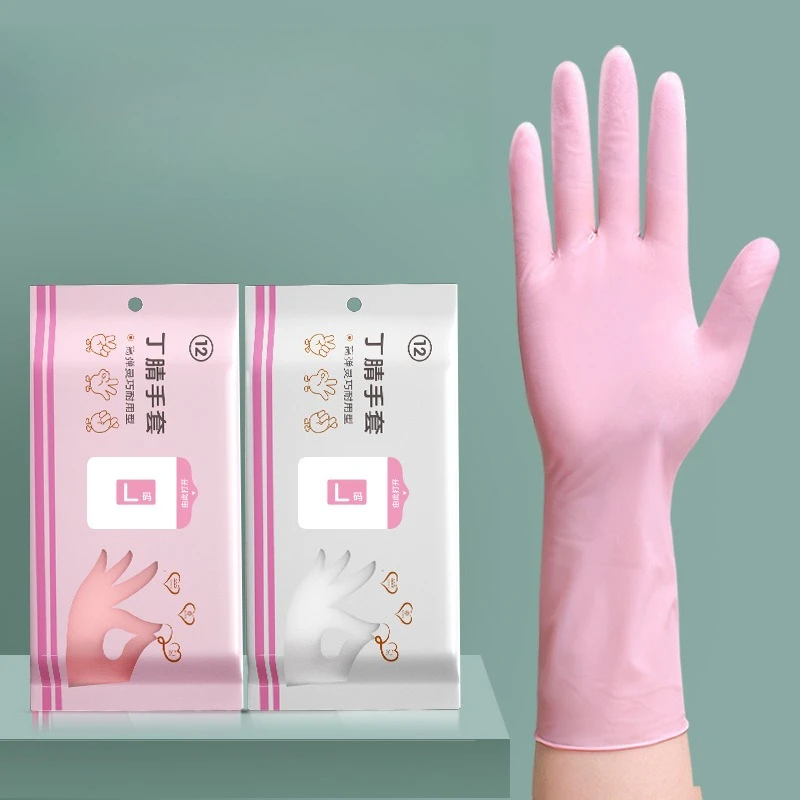 Extended and Durable Disposable Dishwashing Gloves Nitrile Thickened Latex Rubber Housework Kitchen Home Cleaning Special