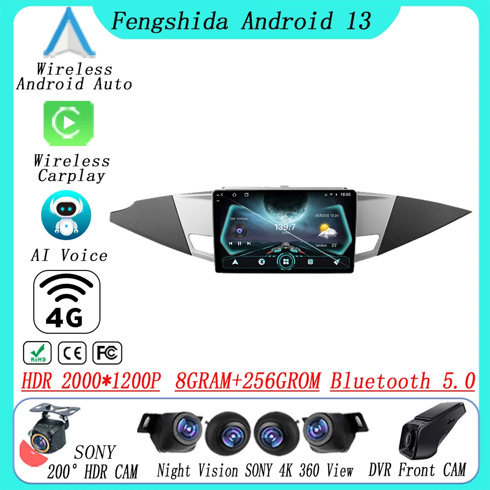 Android 13 For Mitsubishi Zinger 2015 Auto Radio Stereo Head Unit Multimedia Player GPS Navigation QLED 5G WIFI BT No 2 din DVD