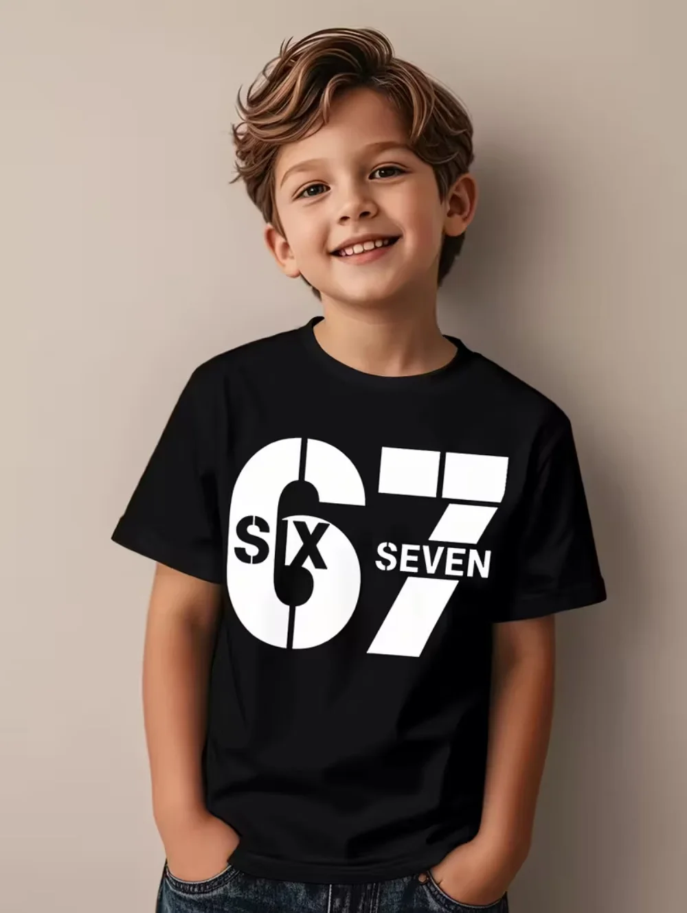 67 Meme T-Shirt for Kids Funny Digital 3D Print Summer Short Sleeve Tee Loose Comfortable Tops Streetwear Fashion Kids Clothes #3