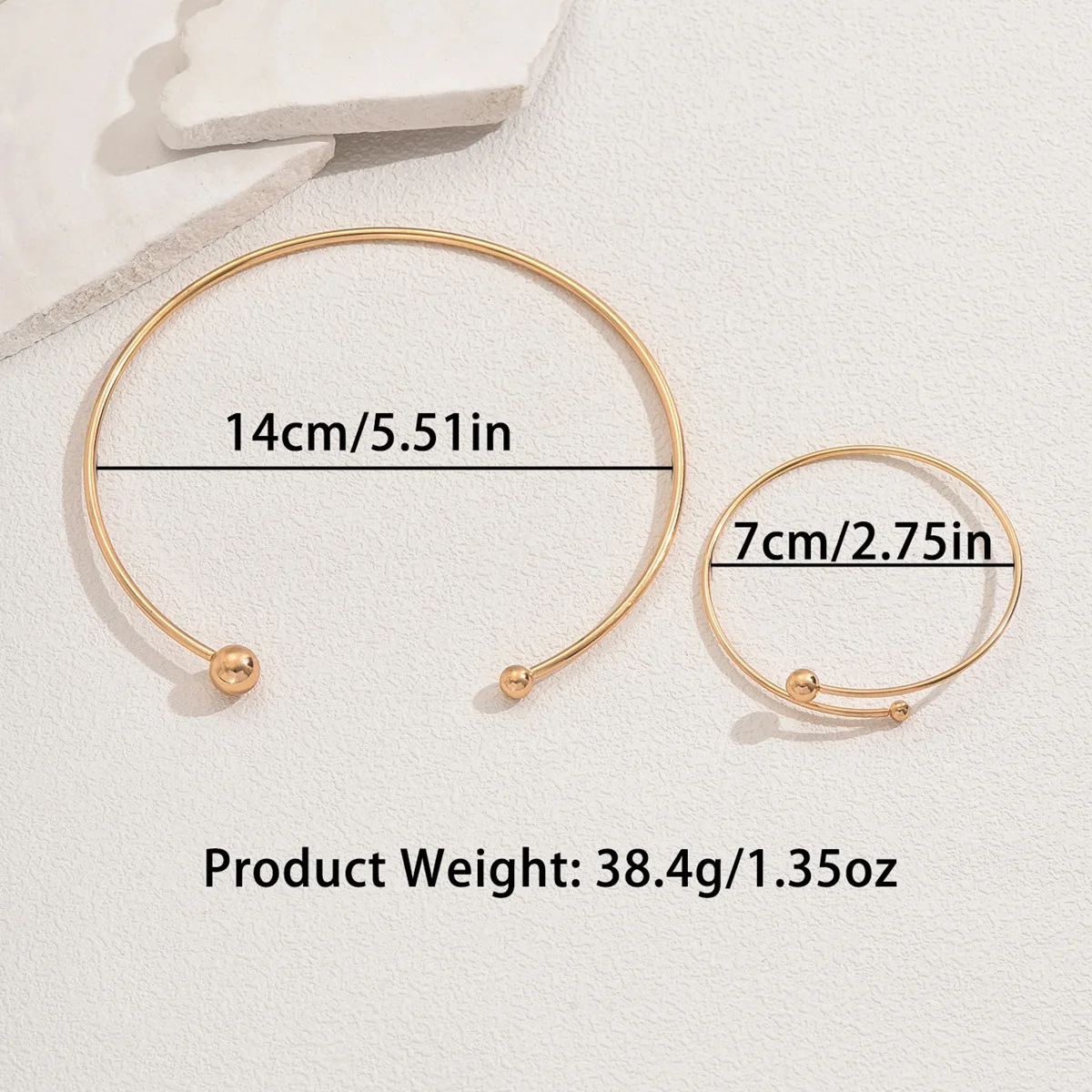 الحد الأدنى هندسية مفتوحة البولندية الياقة المستديرة المختنق قلادة الإسورة للنساء الذهب اللون المعادن مجموعة مجوهرات بسيطة هدية حفلة #5