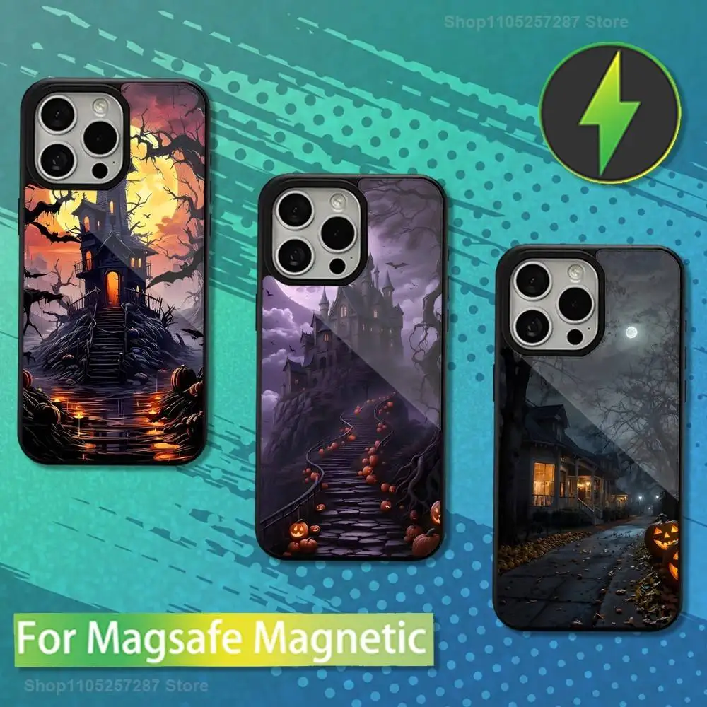 

Horror Art Halloween For iPhone 15,Mini,13,12,Pro,16,17,Max,11,14,Plus,For Magsafe,Magnetic Wireless Charging Case