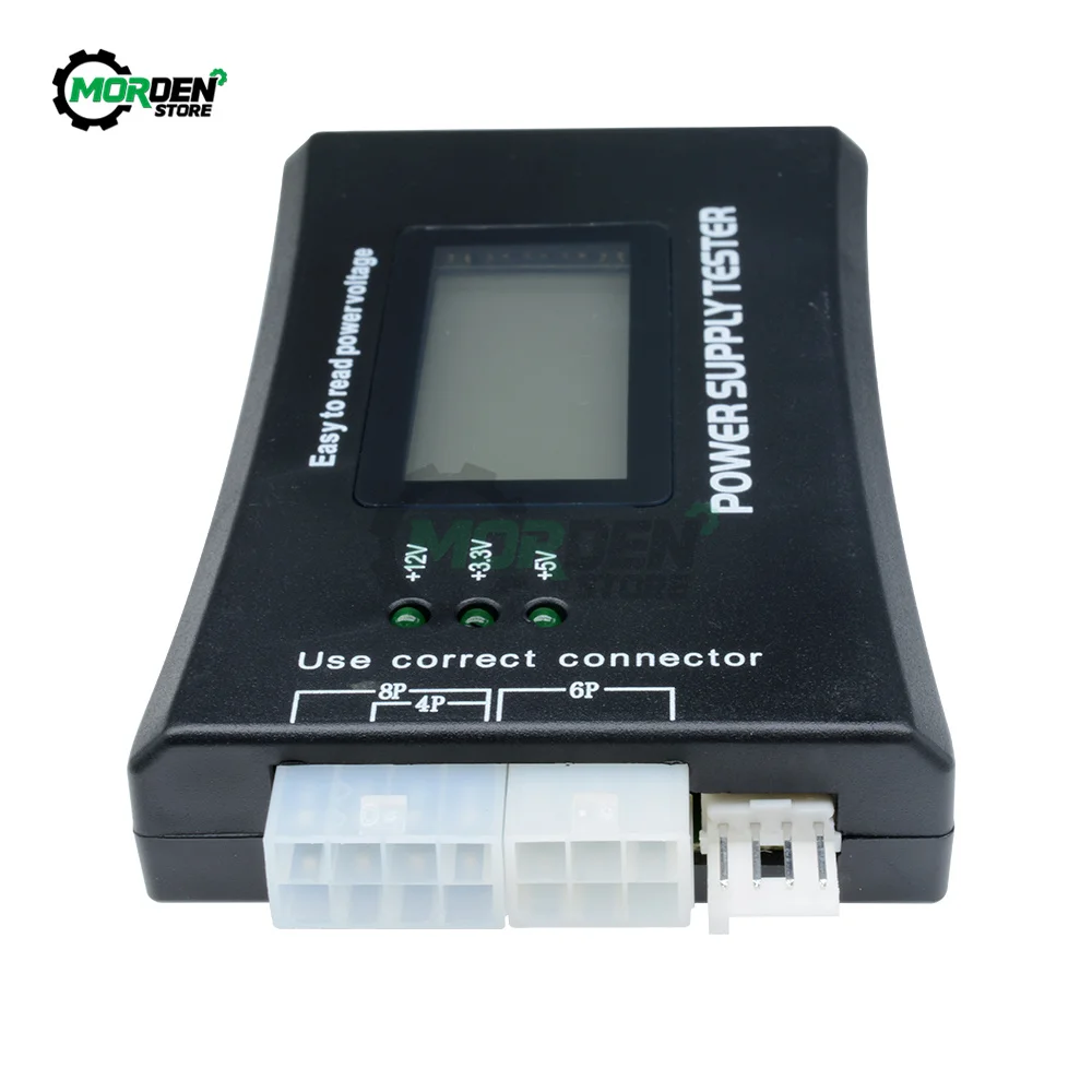 LCD Power Tester PC Computer 20/24 Pin 4 PSU ATX BTX ITX SATA HDD Tester Battery Power Bank Meter for Electrician Tools