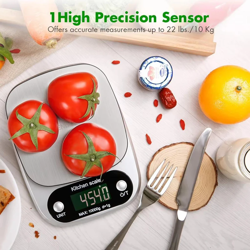 مقياس مطبخ عالي الدقة 10 كجم مجوهرات إلكترونية مقياس خبز الطعام أداة قياس متعددة الوظائف مقياس جرام شاشة LCD #1