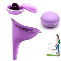 Soft Silicone Female Urinal With Storage Box Portable Outdoor Camping Shrinkable Urinal For Women Stand Up