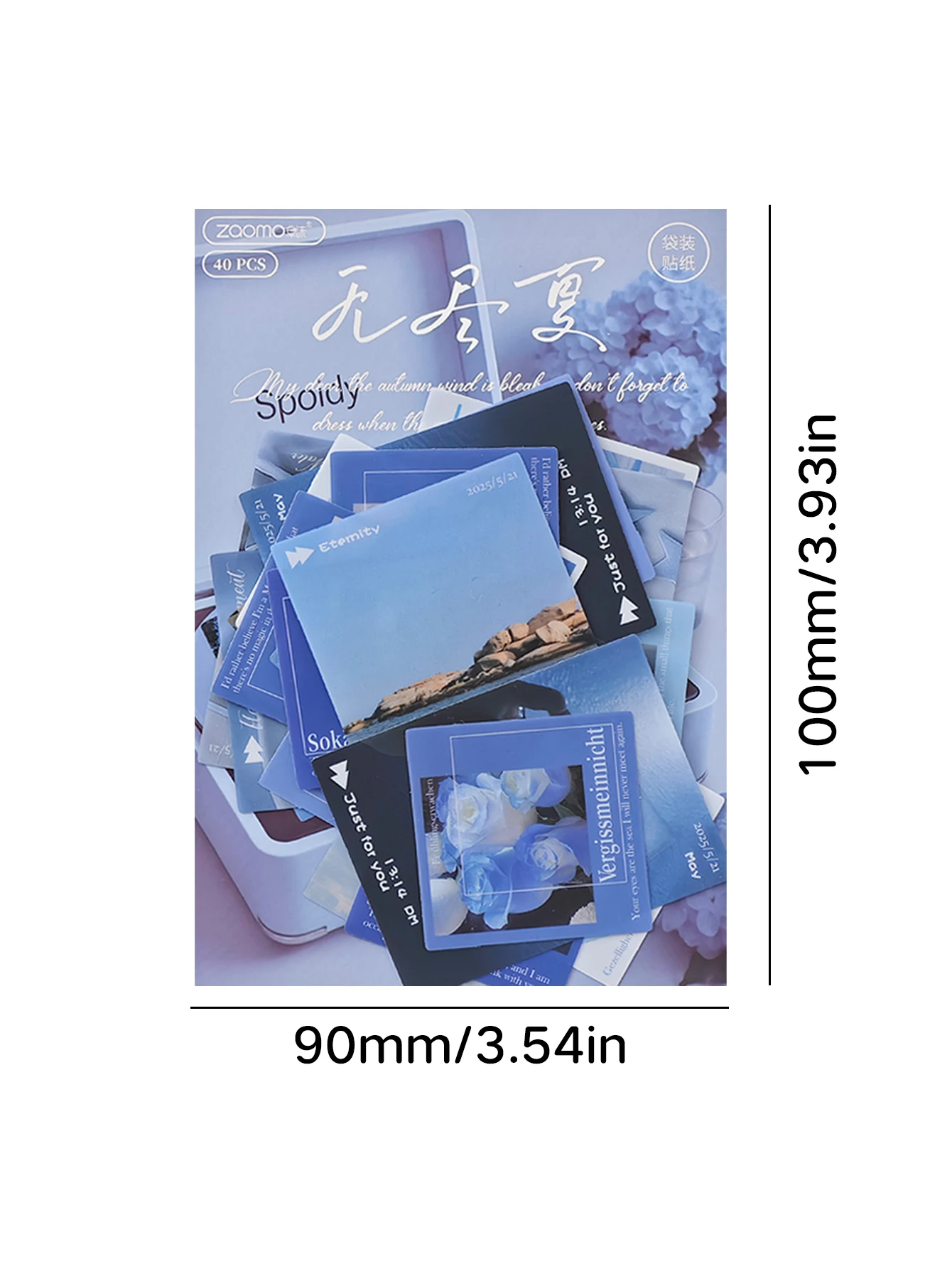 مجموعة ملصقات إنس للمناظر الطبيعية والطعام، حزمة ملصقات من البولي فينيل كلوريد على الطراز الكوري، مادة كتيب، ملصقات مواد تزيين ذاتية الصنع 40 قطعة