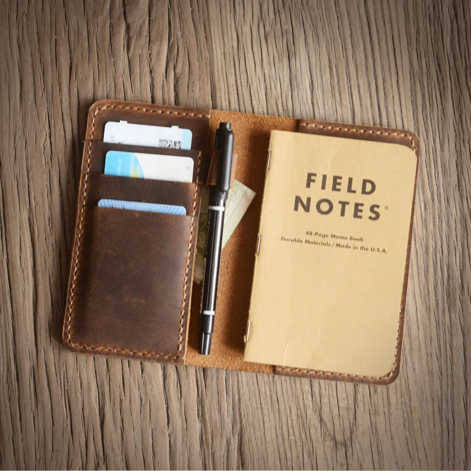 Leather Journal Cover for Field Notes / Moleskine Cahier Pocket size 3.5