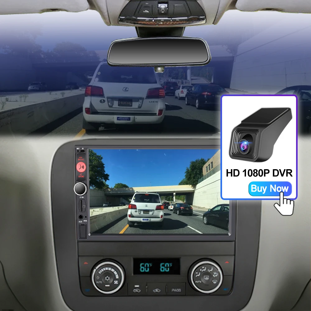 LEHX 7 Inch  2Din Android Auto Carplay Car Radio Multimedia Player FM AUX BT MirrorLink Universal Car Audio  HD Touch Screen view 4