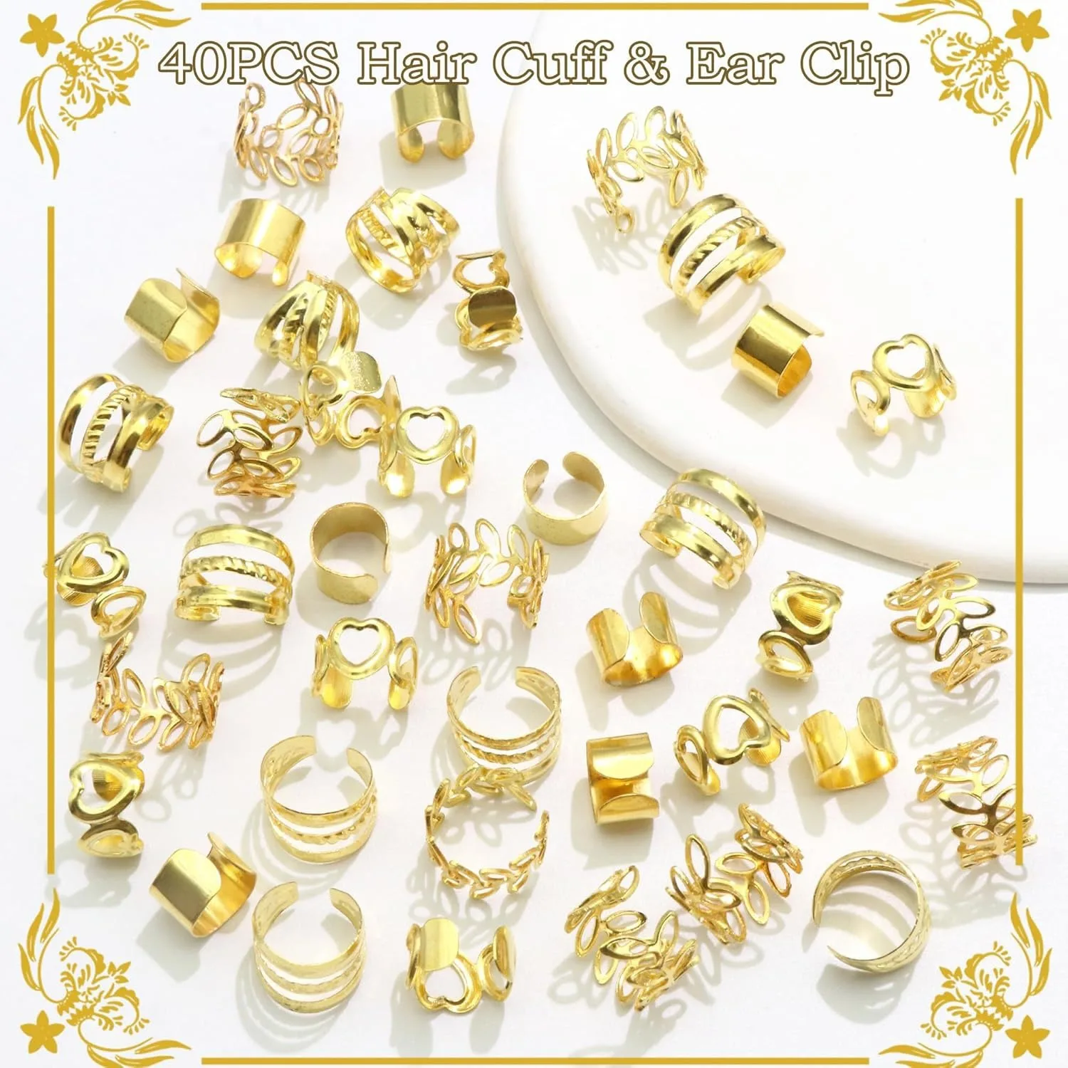 

Premium 40 Count New Dreadlocks Hair Loop Wig Braid Small Charm Kit for DIY Hair Accessory