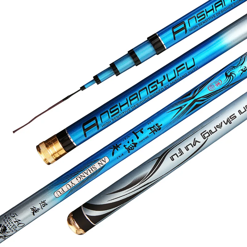 5H28 Slant 19 Adjustment Ultra Light Ultra Hard Carbon Platform Fishing Rod Fishing Pole Long Hand Fishing Rod 3.6-7.2M