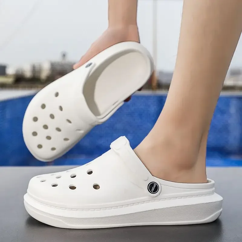 

Муюли на полуплатформе с отверстиями, пляжные шлепанцы, уличная мужская обувь из ЭВА, мужские тапочки, стиль 2025, забавные Y2k, повседневная мода, элегантные Mascullino