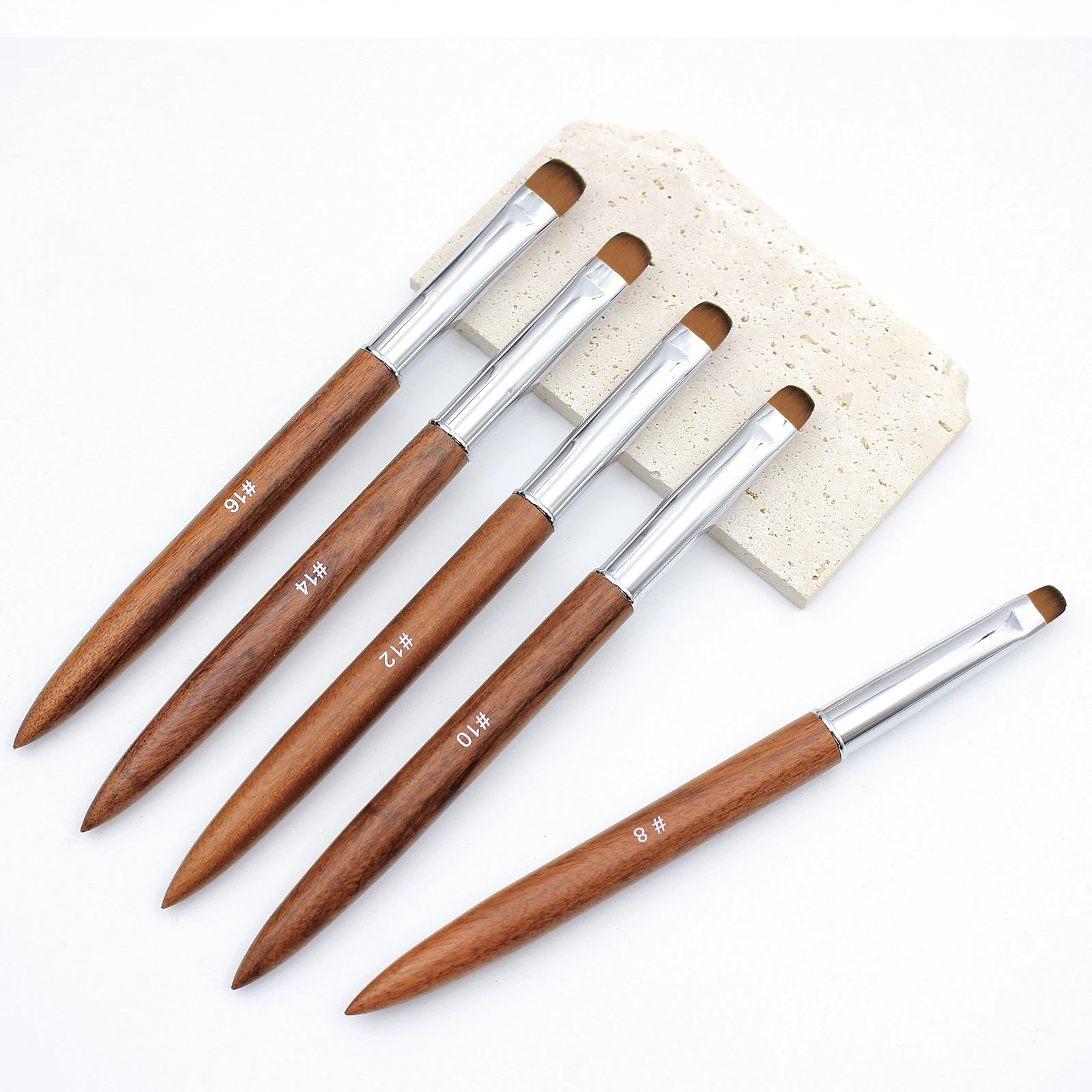 Kolinsky French Nail Art Brush Acrylic Drawing Rhinestone Gel Painting Sandalwood Handle