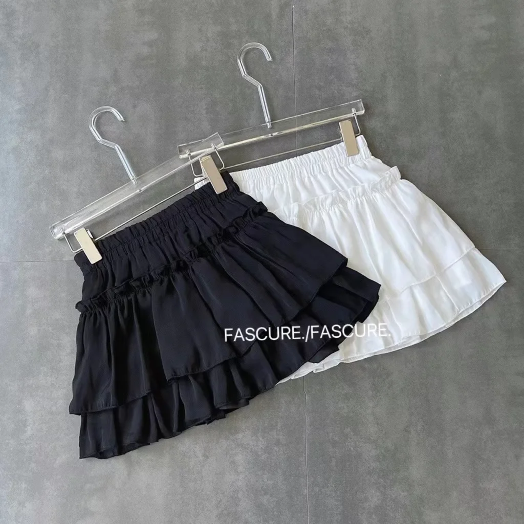 das De Mujer Sweet Skirt Women Clothing High Waist A-line Jupe Fashion White Summer Saia Ruffles Pleated Mini Y2k S2023 Falkirts