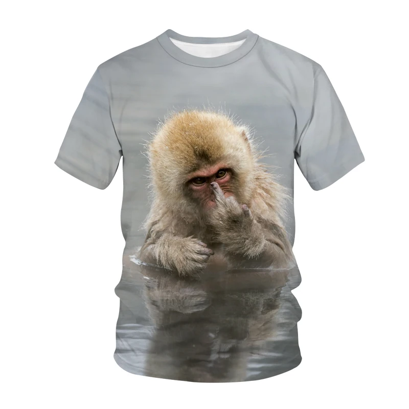 Summer Funny Gorilla Monkey Animal graphic t shirts men Fashion Street Hip Hop Printed Tees Oversized O-neck Short Sleeve Tops