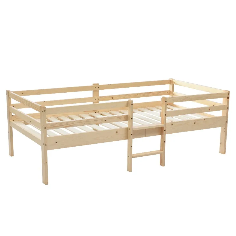 Single bed loft bed home, human storage Nordic wind room seismic
